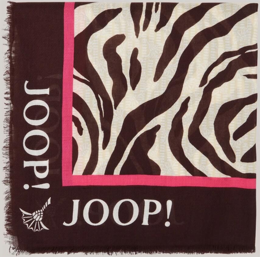 Joop! Zebra Patroon Sjaal met Roze Accents Multicolor Dames