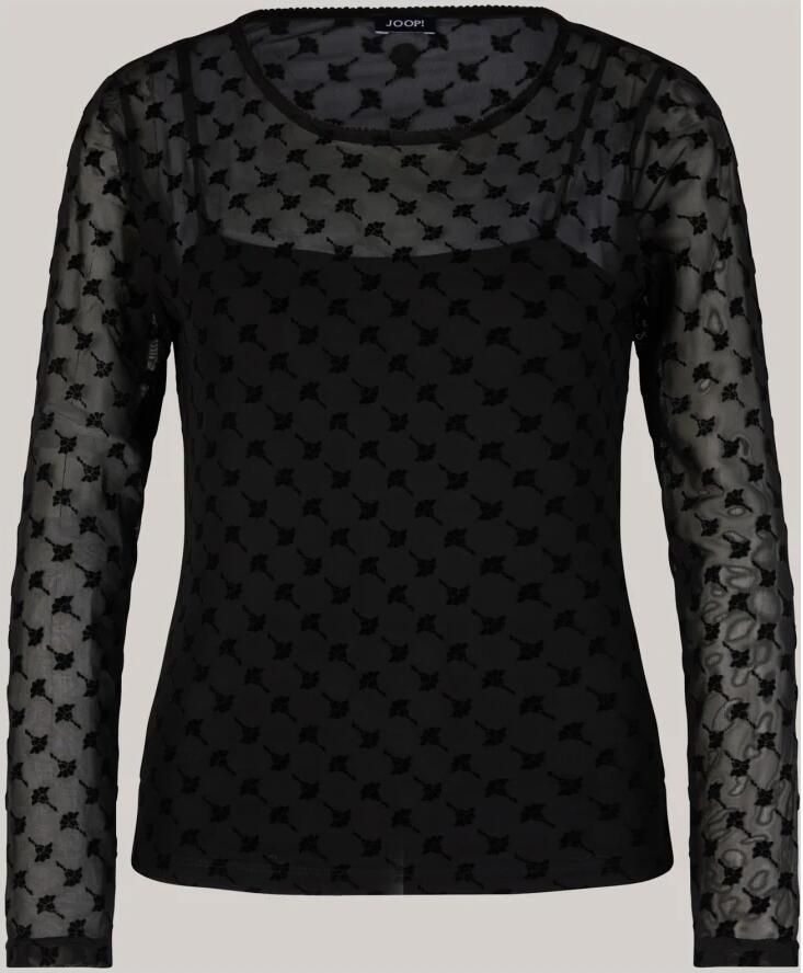 Joop! Shirt met lange mouwen in semi-transparant design