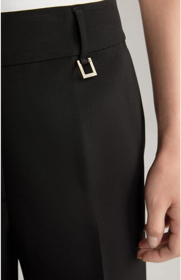 Joop! Zwarte rechte damesbroek met elastische tailleband Black Dames