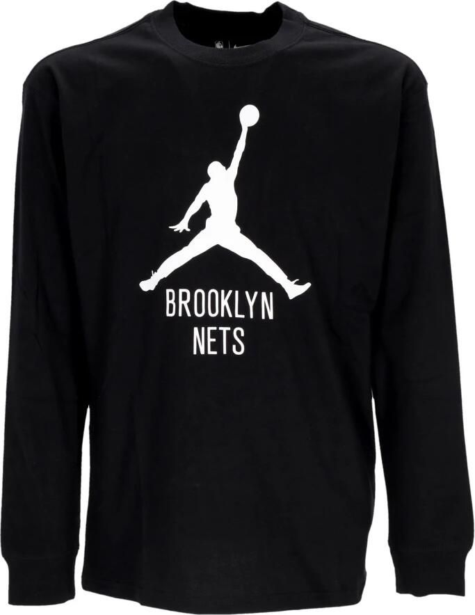 Jordan Brooklyn Nets Essential NBA-herenshirt met lange mouwen Zwart