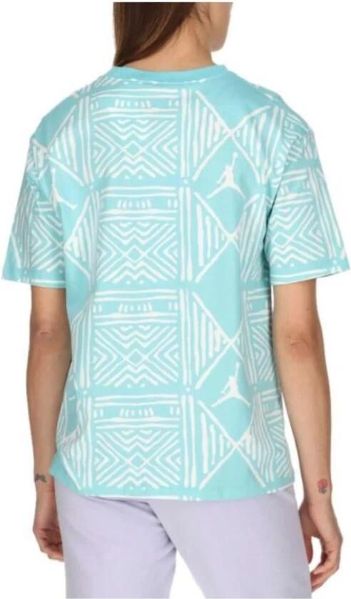 Jordan Geometrische Print Klassieke T-Shirt Blue Dames - Foto 2