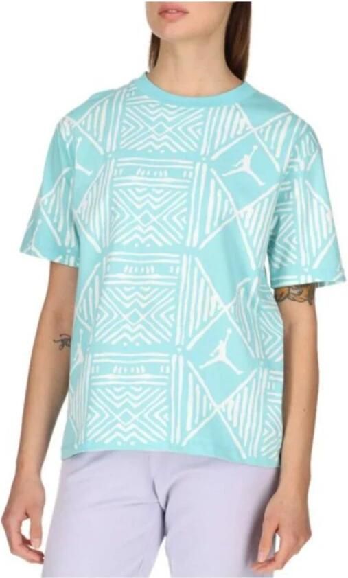 Jordan Geometrische Print Klassieke T-Shirt Blue Dames - Foto 3