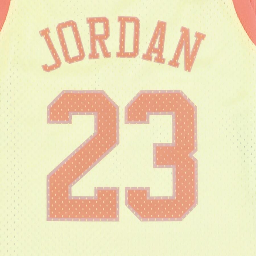 Jordan Mesh Crew Neck Mouwloze Jurk Yellow Dames