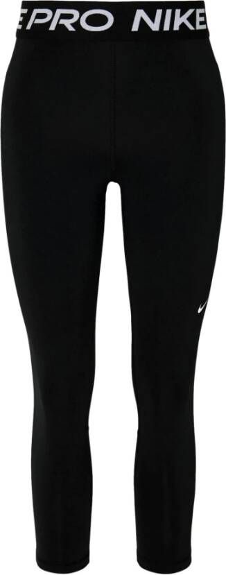 Nike Pro 365 Crop-legging met mesh vlakken en halfhoge taille voor dames Zwart