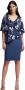 Joseph Ribkoff Bloemen Chiffon Overlay Midi Jurk Blauw Dames - Thumbnail 1