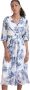Joseph Ribkoff Bloemen wikkeljurk Blauw Dames - Thumbnail 1