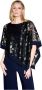 Joseph Ribkoff Flatterende V-Hals Ruches Blouse Blauw Dames - Thumbnail 1