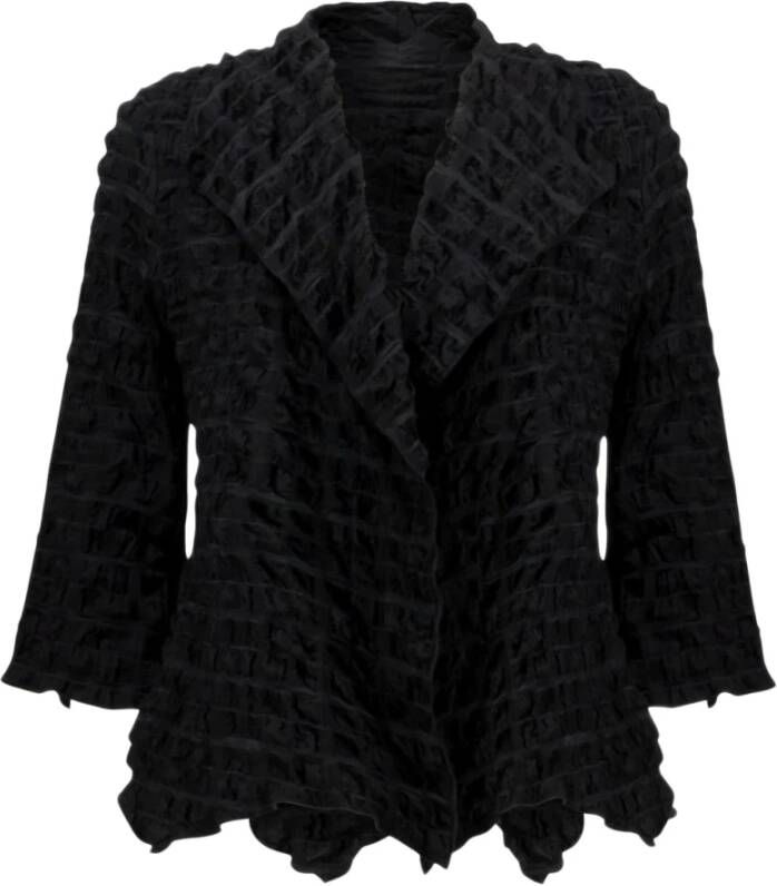 Joseph Ribkoff Faux Fur Shearling Jas Zwart Dames