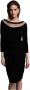 Joseph Ribkoff Midi Jurken 223747 11 Zwart Dames - Thumbnail 1