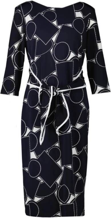 Joseph Ribkoff Midi Jurk met Geometrische Print Blue Dames