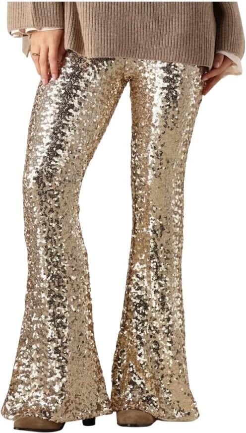 Josh V Gouden Flared Broek Flora Yellow Dames - Foto 3