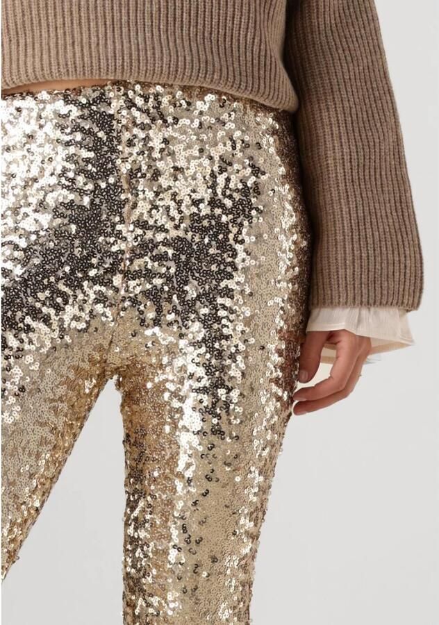 Josh V Gouden Flared Broek Flora Yellow Dames