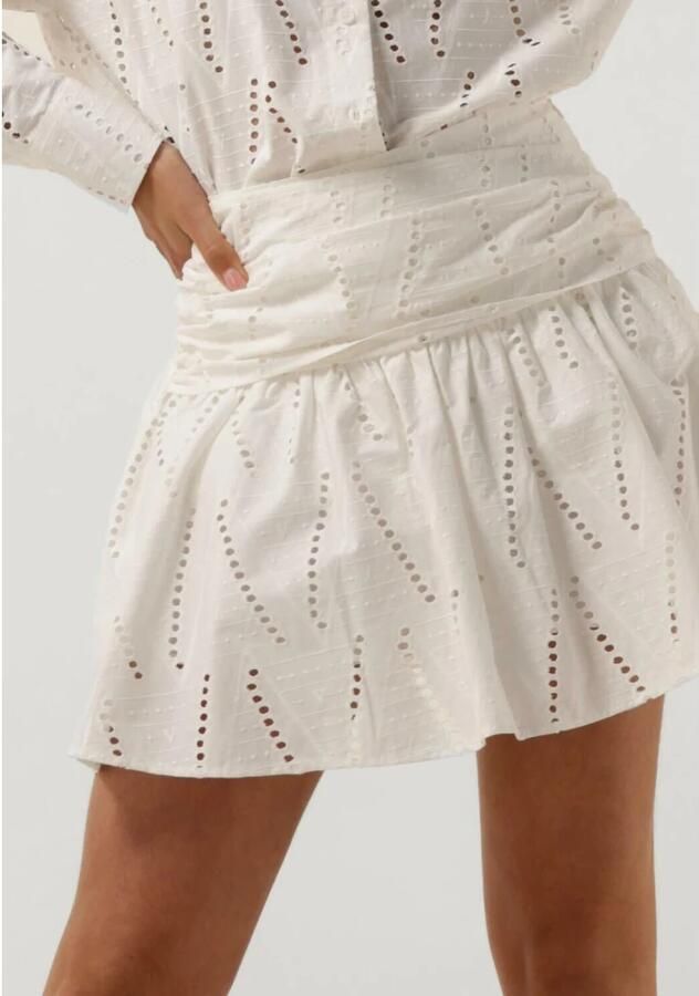 JOSH V mini rok Saar met volant gebroken wit