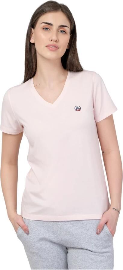 Jott Biologisch katoenen V-hals T-shirt Flatterende pasvorm Pink Dames - Foto 3
