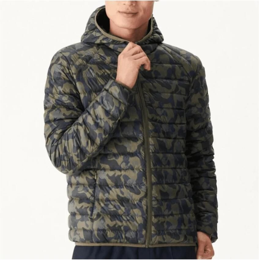 Jott Gedrukte gewatteerde jas Groen Capuchon Multicolor Heren