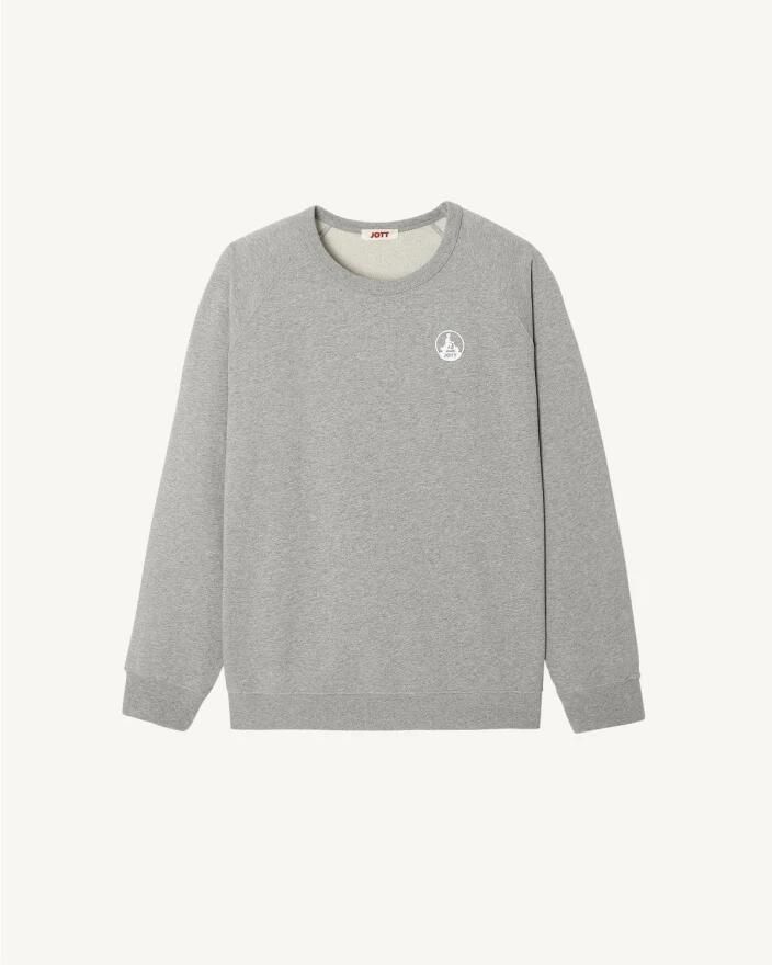 Jott Gedrukte Sweater Ronde Hals Lange Mouw Gray Heren