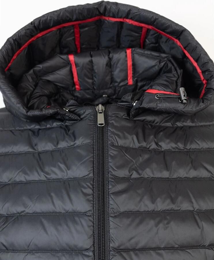 Jott Capuchon Halflange Gewatteerde Jas Black Dames