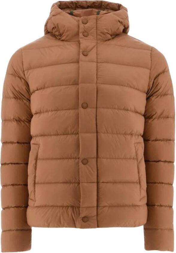 Jott Gewatteerde Jas met Capuchon Bruin Patch Logo Brown Heren - Foto 4