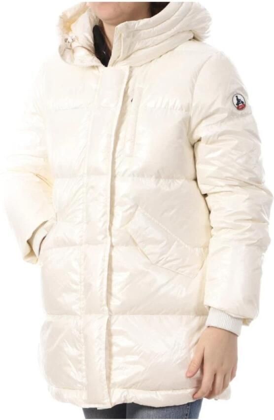 Jott Gewatteerde jas met capuchon en patchlogo Beige Dames - Foto 2