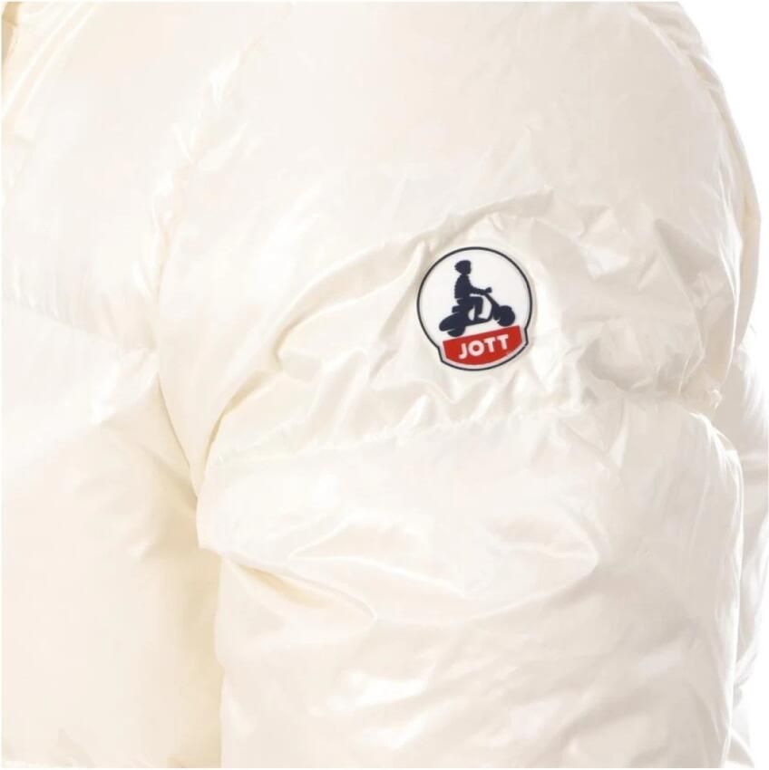 Jott Gewatteerde jas met capuchon en patchlogo Beige Dames