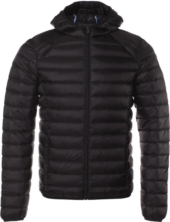 Jott Gewatteerde jas met capuchon Zwart Black Heren