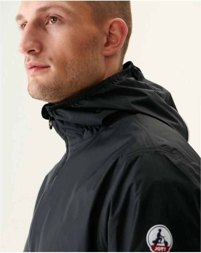 Jott Hooded Regenjas Manila Reflecterende Details Black Heren