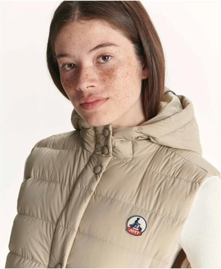 Jott Lange mouwloze donsjas Lola Net over de top Beige Dames