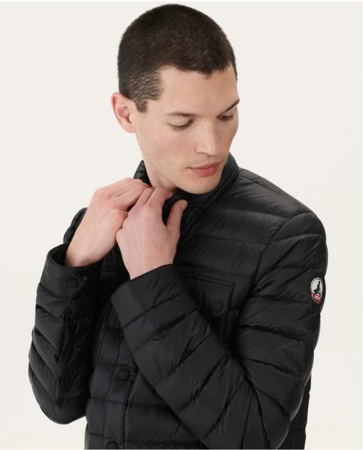 Jott Lichte Puffer Overhemdkraag Jas Black Heren - Foto 3