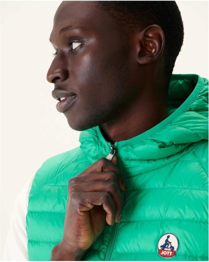 Jott Mouwloze gewatteerde jas met capuchon Groen Green Heren