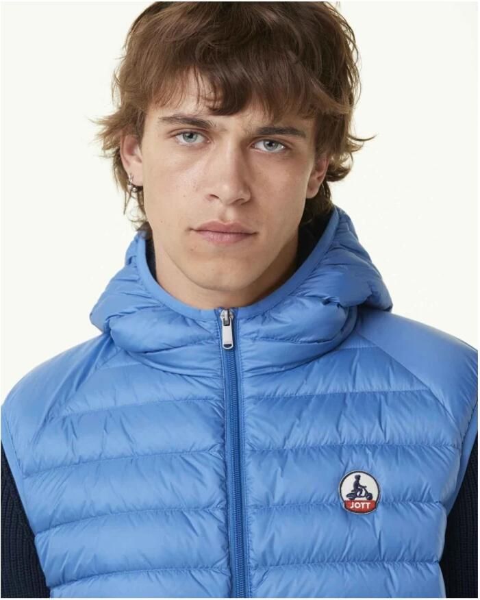 Jott Mouwloze gewatteerde jas met capuchon Blue Heren