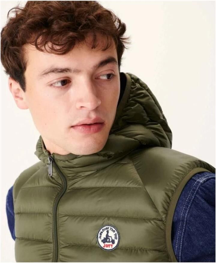 Jott Mouwloze Gewatteerde Jas met Capuchon Just over the top Green Heren