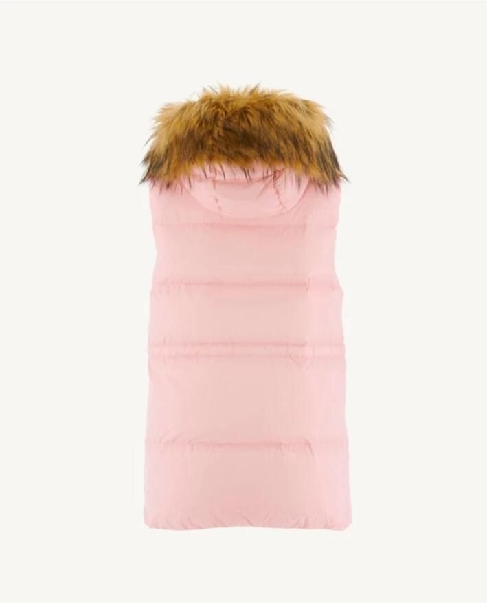 Jott Mouwloze gewatteerde jas met capuchon Rozen Pink Dames