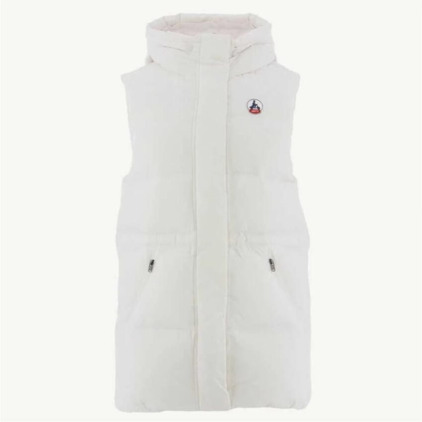 Jott Mouwloze gewatteerde jas met capuchon Wit White Dames