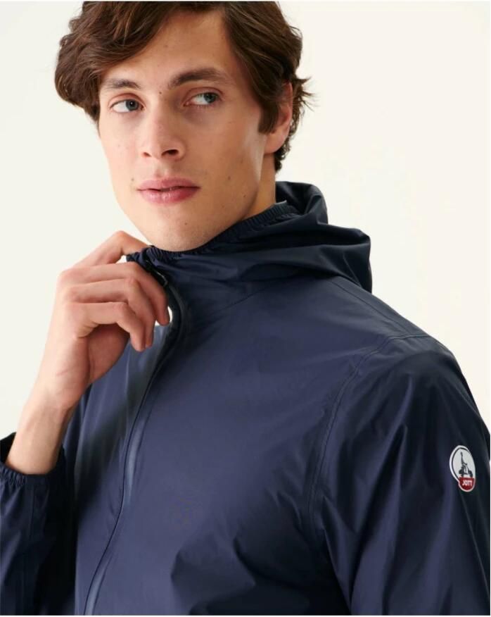 Jott Opvouwbare Lange Regenjas Reflecterend Logo Blue Heren - Foto 2