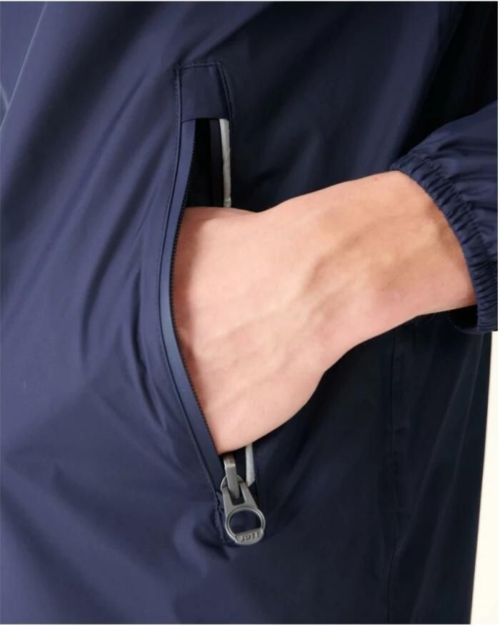 Jott Opvouwbare Lange Regenjas Reflecterend Logo Blue Heren