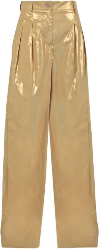 Jucca Leather Trousers Geel Dames