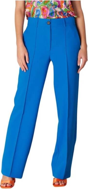 Juffrouw Jansen Straight Trousers Blauw Dames