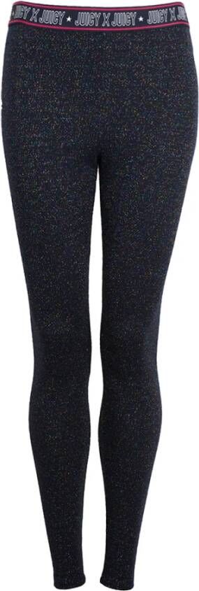 Juicy Couture Aansluitende Leggings met Metalen Draad Blauw Dames