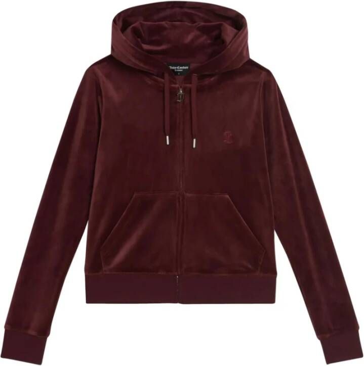 Juicy Couture Burgundy Classic Velour Zip Hoodie Rood Dames
