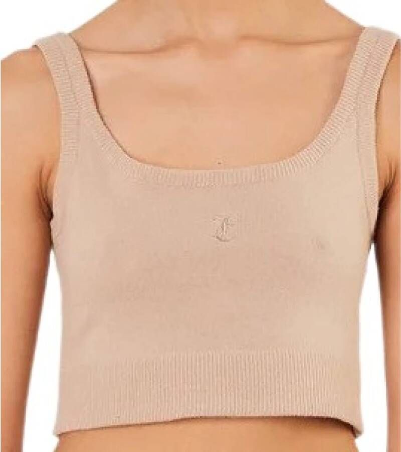 Juicy Couture Gebreide Crop Cami Stijlvol en Elegant Beige Dames