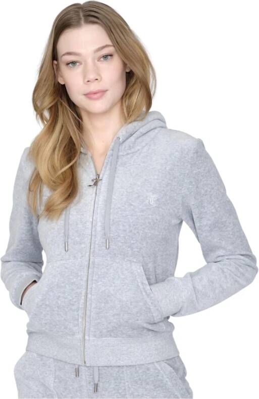 Juicy Couture Stijlvolle Zip-Up Hoodie voor Vrouwen Gray Dames