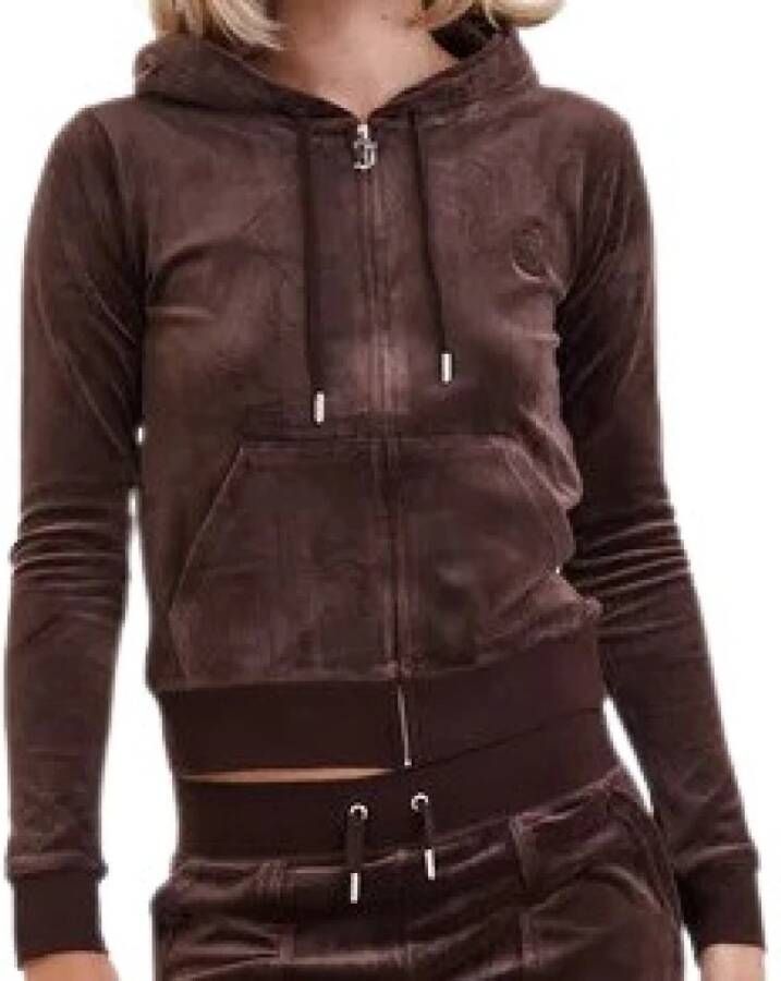 Juicy Couture Classic Velour Robertson Hoodie Brown Dames