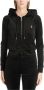 Juicy Couture Zwarte Velvet Hoodie met Zilveren Strass Logo Black Dames - Thumbnail 1