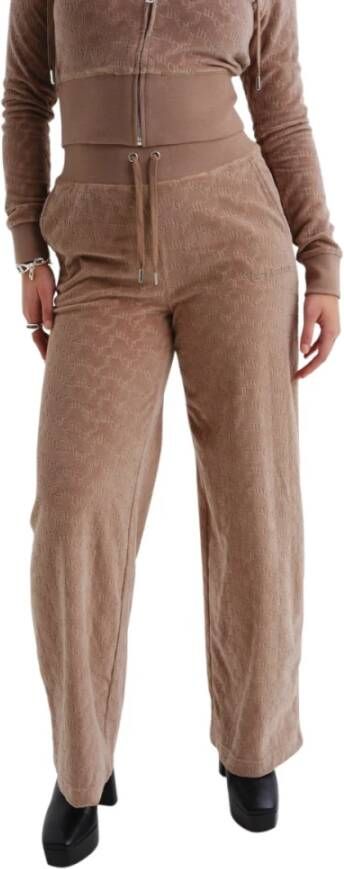 Juicy Couture Monogram Wijde Pijp Broek Bruin Dames