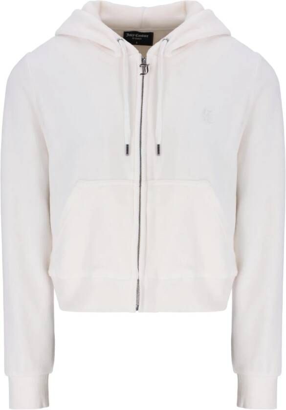Juicy Couture Robertson Classic Velour Zip Trough Hoody Genser Wit Dames
