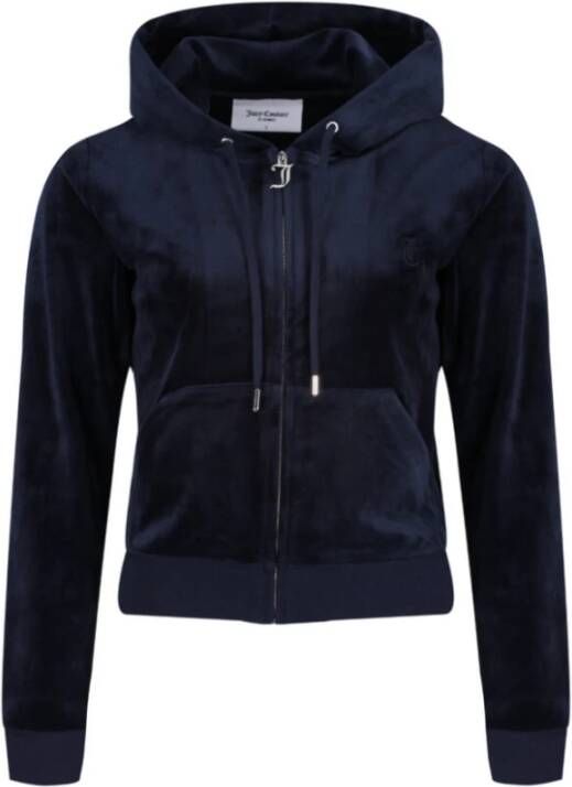 Juicy Couture Robertson Velour Zip Hoodie Blauw Dames