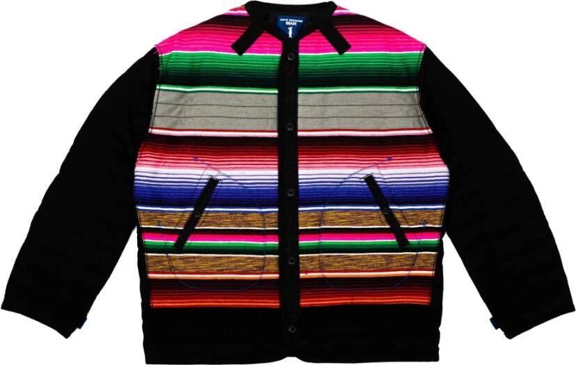 Junya Watanabe Multicolor wollen blend gevoerde jas Zwart Heren