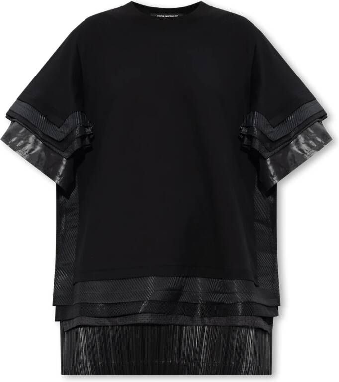 Junya Watanabe T-shirt met inzetstukken Zwart Dames