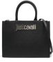 Just Cavalli Zwarte Rechthoekige Handtas met Gouden Inscriptie Black Dames - Thumbnail 1