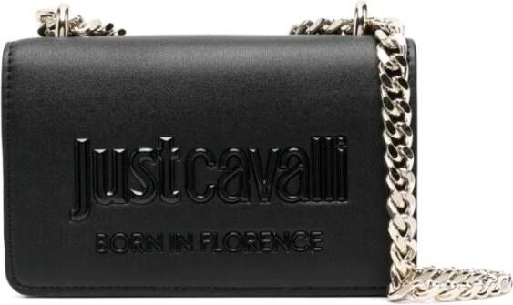Roberto Cavalli Stijlvolle Schoudertas met Ketting Black Dames
